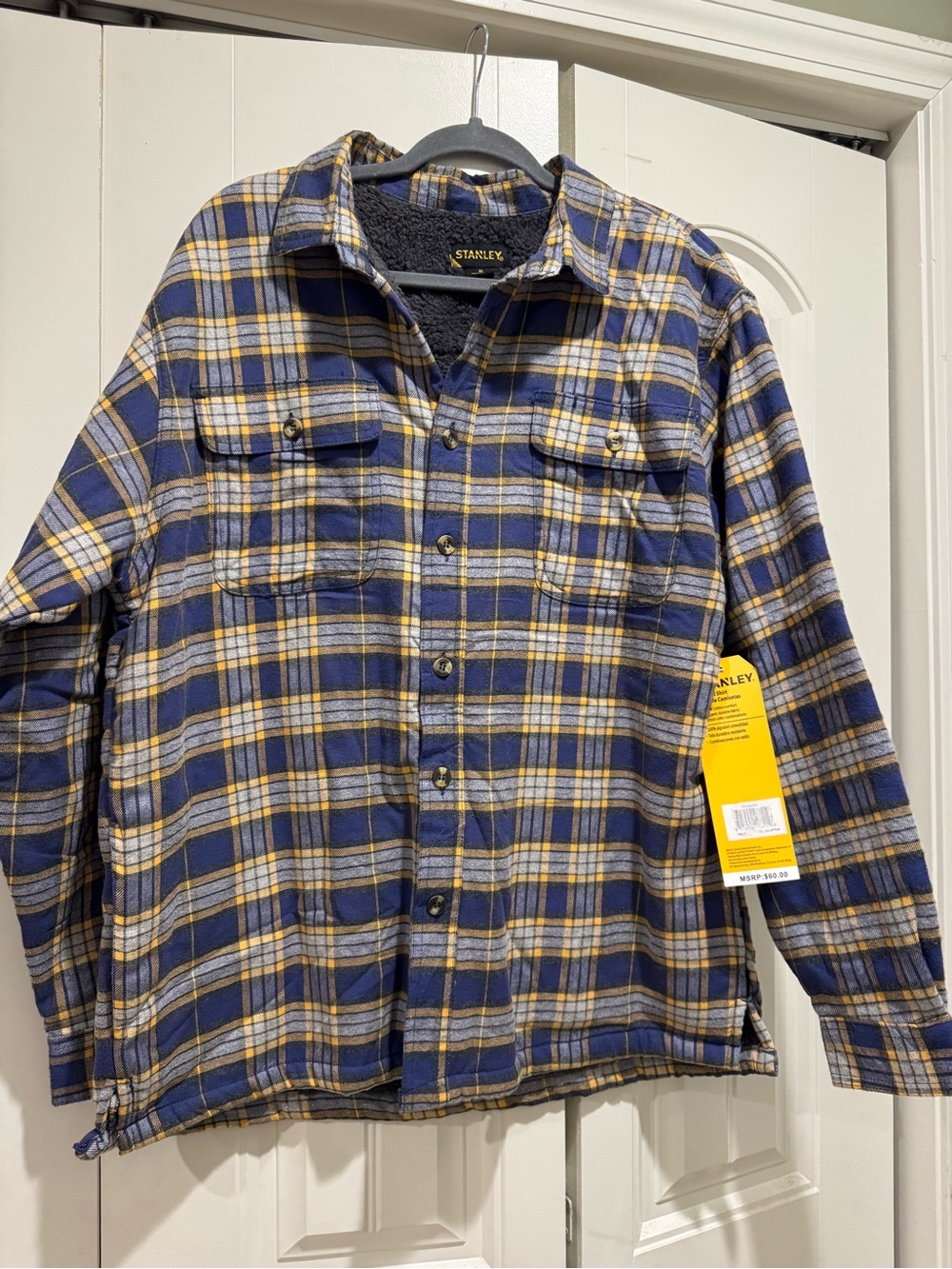 Stanley Blue and Yellow Plaid Shirt Jacket